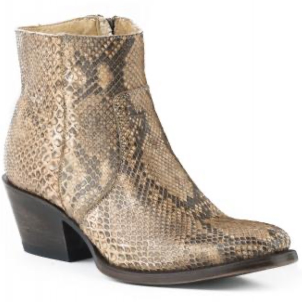 Stetson Brown Venice Python Cowboy bootie